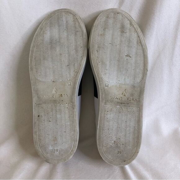 Daniel Essa white black tan pink leather slip on sneakers size 39 or US 8.5 - Picture 8 of 14